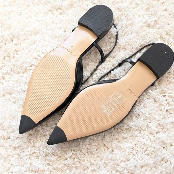 Everlane The Studio Slingback Flat Womens 9 Black Leather Pointed Toe NWT - Picture 4 of 5